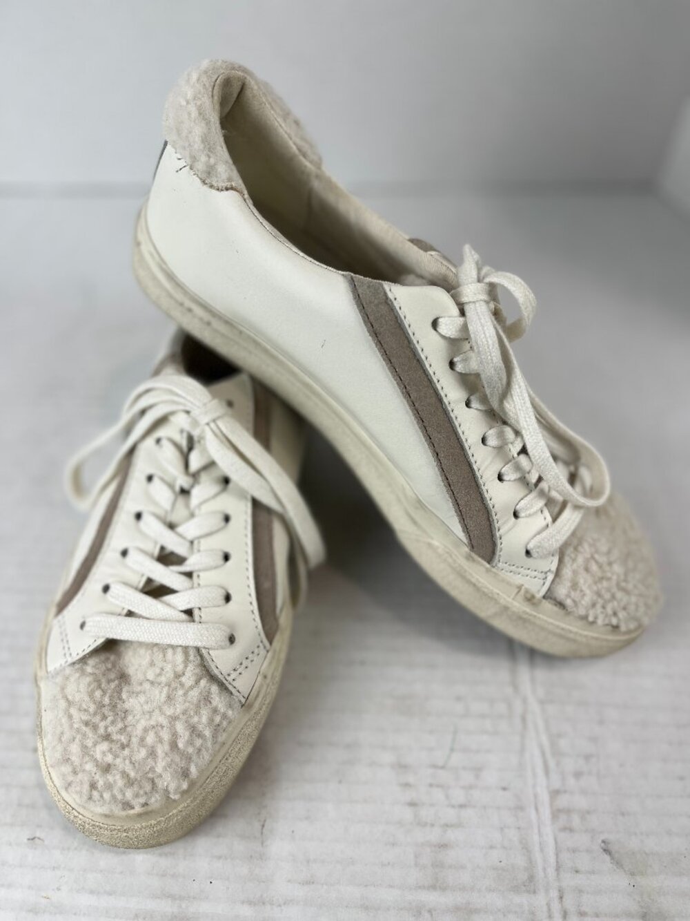 Women's MWL, Madewell Sherpa Toe Lace up Sneakers, White Size 7